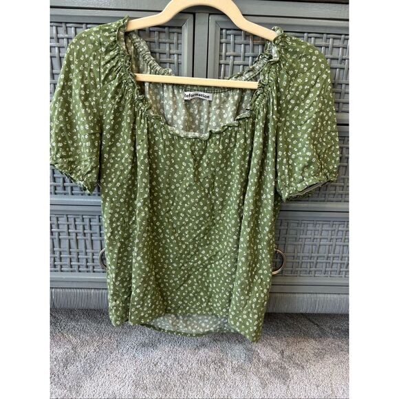 Reformation Cheyanne Top Lassie Green Floral, Sm $118 E47 - Picture 2 of 7